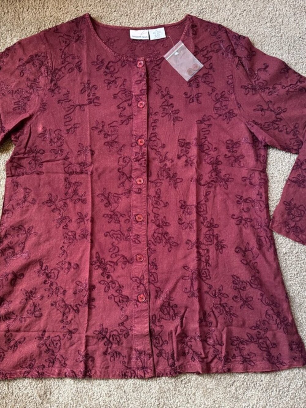 Vintage whimisigoth button down blouse with embroidery. NWT/New